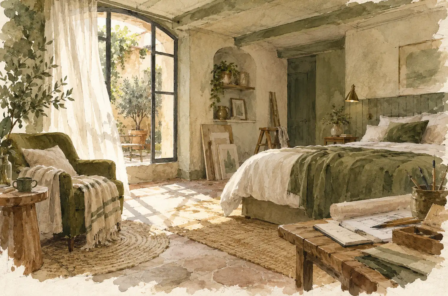 Illustration of accommodation businesses and their working space